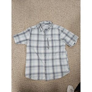 Columbia Shirt Omni-Wick Button Up Medium Men Blue Plaid Outdoor Hunting Fishing